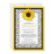 Chic Sunflower Recipe Bridal Shower Invitation