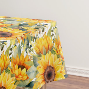 Chic Sunflowers Flowers Floral Tablecloth