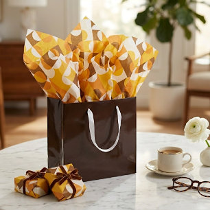 Chic Sunny Yellow Orange Brown Circles Art Pattern Tissue Paper