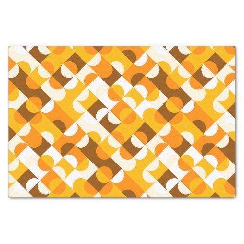 Chic Sunny Yellow Orange Brown Circles Art Pattern Tissue Paper