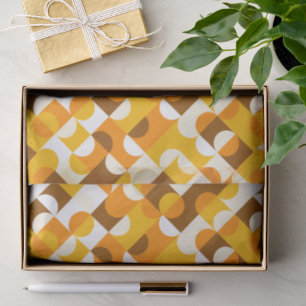 Chic Sunny Yellow Orange Brown Circles Art Pattern Tissue Paper