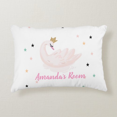 Chic Swan Stars Princess    Accent Pillow