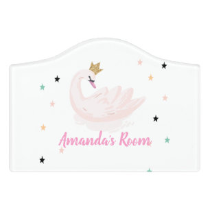 Chic Swan, Stars, Princess   Door Sign