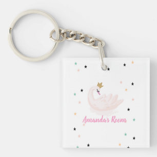 Chic Swan, Stars, Princess   Keychain