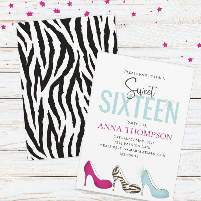 Chic Sweet Sixteen Birthday Custom Invitation (Creator Uploaded)