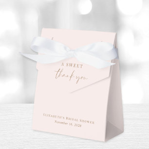 Chic Sweet Thank You Pink Gold Bridal Shower Favor Boxes