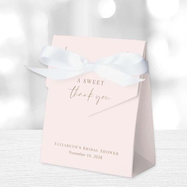 Chic Sweet Thank You Pink Gold Bridal Shower Favor Boxes (Creator Uploaded)
