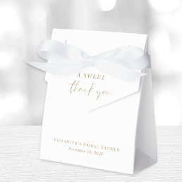 Chic Sweet Thank You White Gold Bridal Shower Favor Boxes