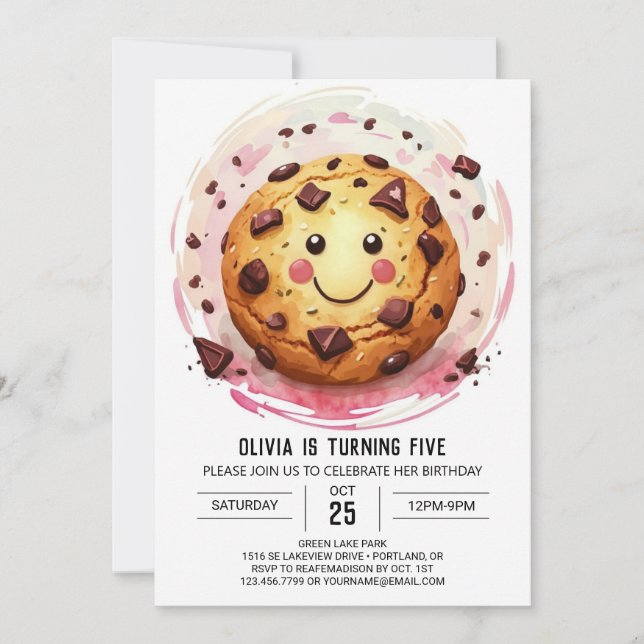 Chic Sweets Fun Cookies Birthday Invitation (Front)