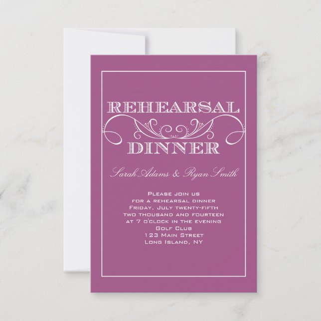 Chic Swirl Rehearsal Dinner Invitation (Front)
