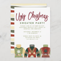 Chic Tacky Ugly Christmas Sweater Party Invitation