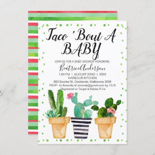 Chic Taco Bout A Baby Baby Shower Invitation
