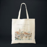 Chic Tampa Florida Skyline Watercolor Wedding Tote Bag<br><div class="desc">If you need any further customization please feel free to email me on yellowfebstudio@gmail.com. or message via Zazzle.</div>