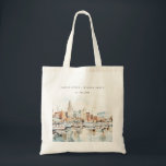 Chic Tampa Florida Skyline Watercolor Wedding Tote Bag<br><div class="desc">If you need any further customization please feel free to email me on yellowfebstudio@gmail.com. or message via Zazzle.</div>