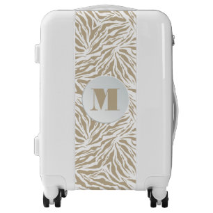 Chic Tan Animal Print Monogrammed Luggage
