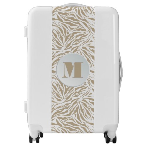 Chic Tan Animal Print Monogrammed Luggage