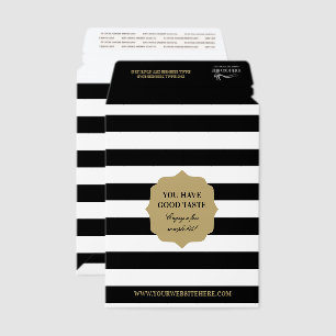 Chic Tan Black White Stripes Small Business Sample Envelope Mailers