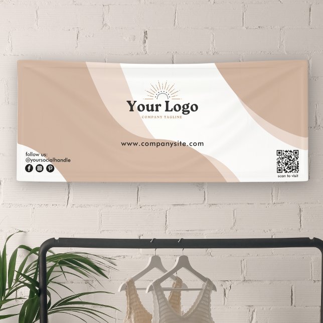 Chic Tan Boho Website Logo Event QR Code Banner (Creator Uploaded)
