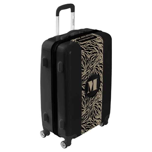 Chic Tan Zebra Luggage (Rotated Left)
