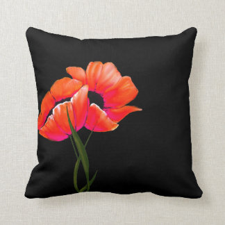 Chic Tangerine Poppy Pillow