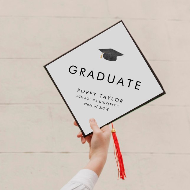 Chic Tassel Graduate Name and Class Year Graduation Cap Topper (Creator Uploaded)
