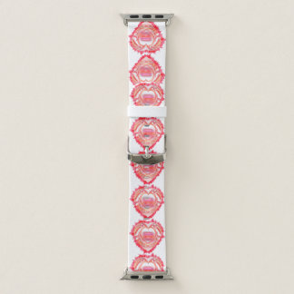 Chic Tattered Heart Artwork Pattern Design Apple Watch Band