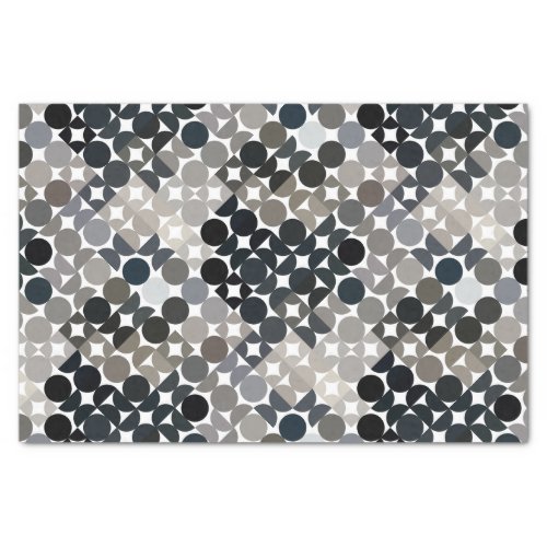 Chic Taupe Beige Gray Black Brown Circles Pattern Tissue Paper