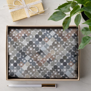 Chic Taupe Beige Gray Tan Brown Circles Pattern Tissue Paper