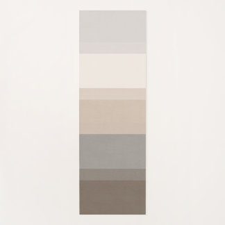 Chic Taupe, Cream and Gray Striped Designer Yoga Mat
