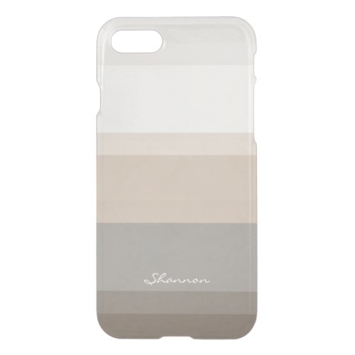 Chic Taupe Cream and Gray striped iPhone 7 case