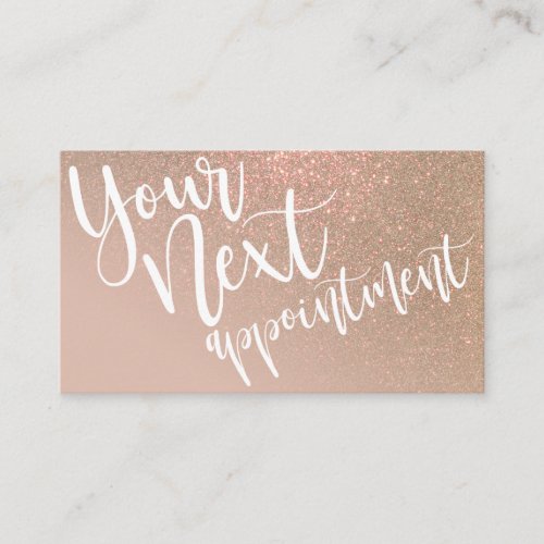 Chic Taupe Gold Glitter Gradient Typography Appointment Card