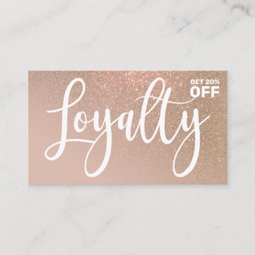 Chic Taupe Gold Glitter Gradient Typography Loyalty Card