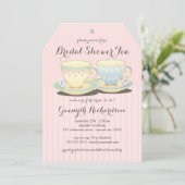 Chic Teacup Duet Bridal Shower Tea Party Invitation (Standing Front)
