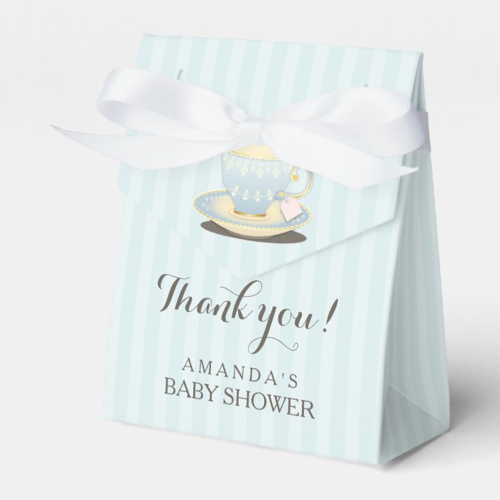 Chic Teacup In Blue Baby Shower Favor Box Zazzle Com