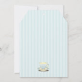 Chic Teacup in Blue Baby Shower Tea Party Invitation (Back)