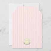 Chic Teacup on Pink Birthday Tea Party Invitation (Back)