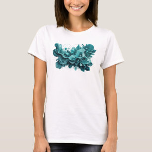 Chic Teal ABSTRACT ART Artistic Motif T-Shirt