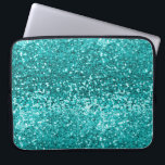Chic Teal Aqua Turquoise Glitter Sparkle Laptop Sleeve<br><div class="desc">Chic Teal Aqua Turquoise Glitter Sparkle Luxury Glam Laptop Sleeve,  featuring bold,  chunky,  faux turquoise teal glitter. Please contact us at cedarandstring@gmail.com if you need assistance with the design or to inquire about matching products.</div>