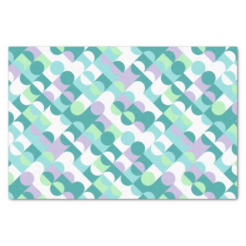 Chic Teal Blue Mint Green Circles Art Pattern Tissue Paper