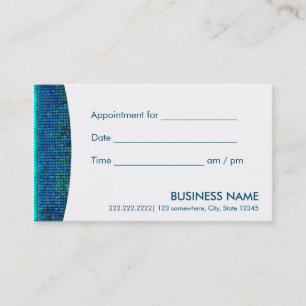 Chic Teal Blue Sequin Appointment Reminder