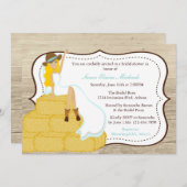 Chic Teal Cowgirl Country Bride Bridal Shower Invitation (Front/Back)
