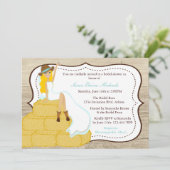 Chic Teal Cowgirl Country Bride Bridal Shower Invitation (Standing Front)