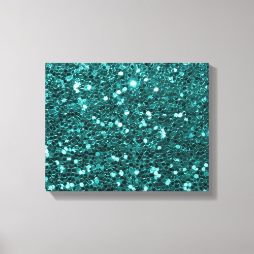 Chic Teal Faux Glitter Canvas Print