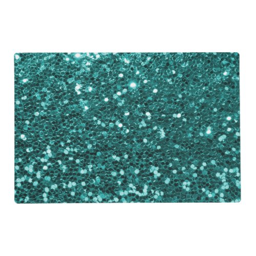 Chic Teal Faux Glitter Placemat