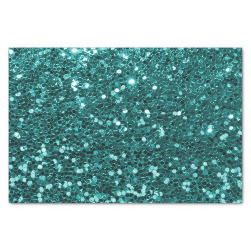 Chic Teal Faux Glitter Tissue Paper