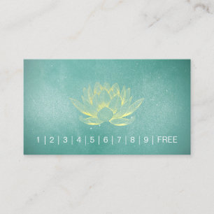 Chic Teal Gold Lotus YOGA Instructor Loyalty Punch