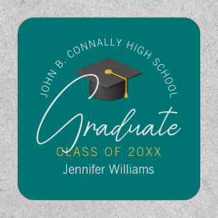 Chic Teal Graduate Commemorative Graduation Patch
