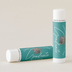 Chic Teal Graduate Custom Graduation Party Lip Balm