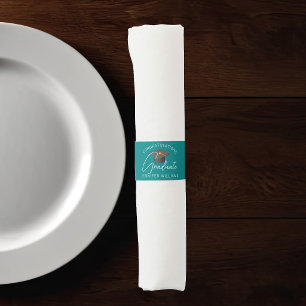 Chic Teal Graduate Custom Graduation Party Napkin Bands