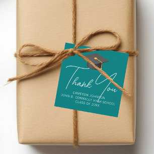 Chic Teal Graduate Personalized Graduation Party Favor Tags